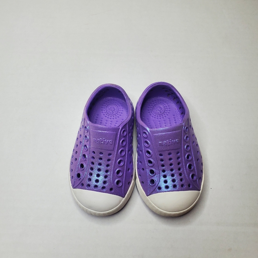 Native Jefferson Slip On Infant Water Shoes Size C4 Iridescent Sparkly Purple